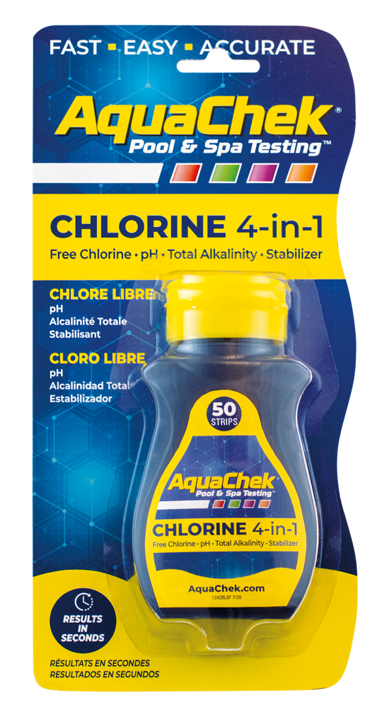 AquaChek® 4-Way Yellow Chlorine Pool & Spa (50) Test Strips